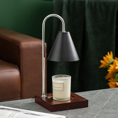 1-Light Table Light Contemporary Style Cone Shape Metal Nightstand Lamp without Aromatherapy