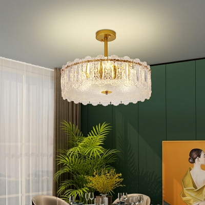 5-Light Hanging Light Fixture Traditional Style Geometric Shape Metal Pendant Lighting