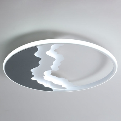 Contemporary Mountain Flush Mount Light Fixtures Acrylic and Metal Led Flush Light