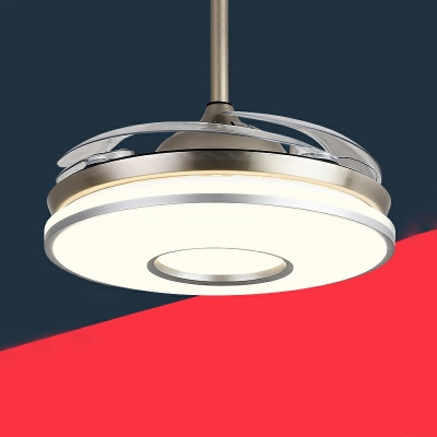 Contemporary Semi Mount Ceiling Fan Light Metal Ambient Lighting Indoor
