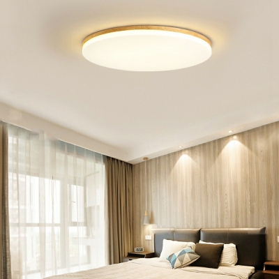 Geometric Ceiling Light with Acrylic Shade LED Lighting in Wood