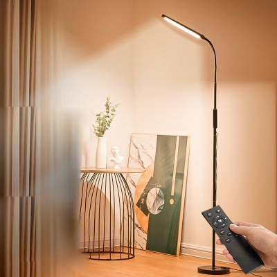 Modern LED Floor Lamp Metal Living Room Floor Light with Linear Design