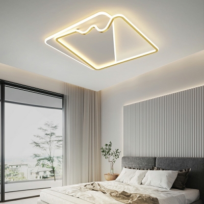 Modern Style 2 Light Flush Mount Light Metal Flush Mount Ceiling Light for Living Room
