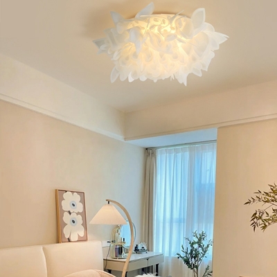 Modern White Flush Mount Ceiling Light Fixture Creative Ceiling Mount Light for Kid Room
