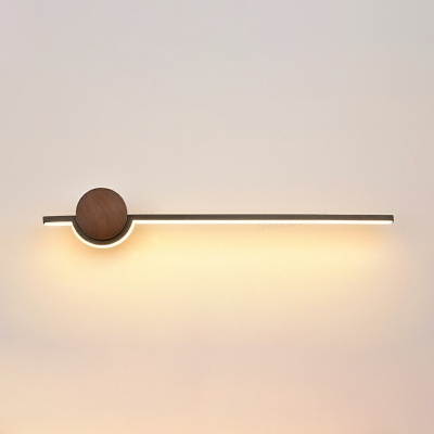 Modernist Linear Wall Lighting Fixtures Metal and Wood Wall Mounted Light Fixture