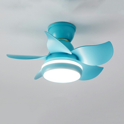 Multi-Colored Ceiling Fan Light Modern Metal Third Gear 1-Light LED Ceiling Fan for Kid’s Room