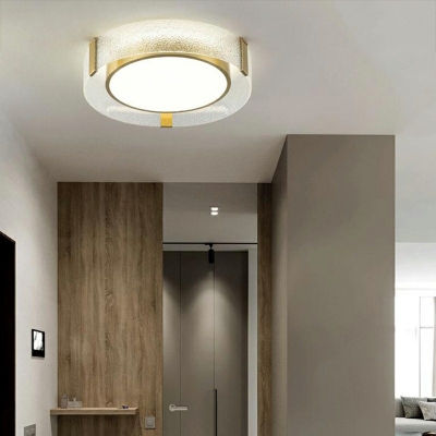 1-Light Ceiling Light Fixture Modernist Style Round Shape Metal Third Gear Flush Mount