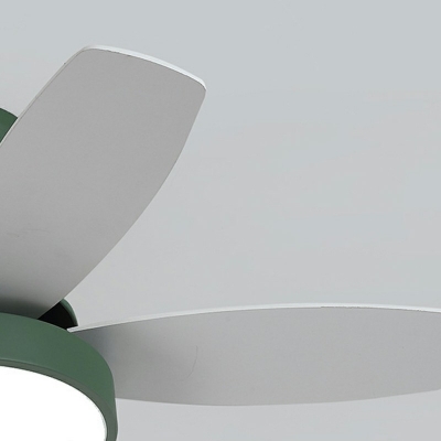 1-Light Ceiling Fan Light Fixture Modernism Style Metal Third Gear Semi Flush Mount Light