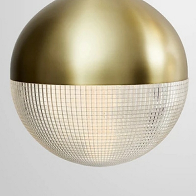 1-Light Pendant Light Kit Contemporary Style Ball Shape Metal Hanging Ceiling Lights