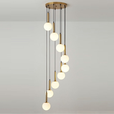 3 Lights Disco Ball Pendant Lighting Modern Style Glass Hanging Light Fixtures in Gold