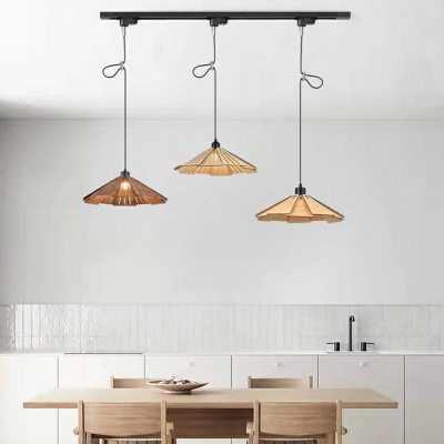 Contemporary Wooden Hanging Lights Down Lighting for Dining Room