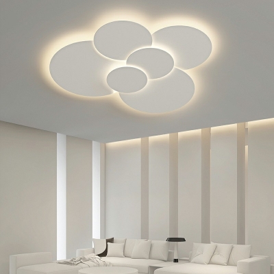 White Flush Mount Ceiling Light Fixture Modern Simplicity Close to Ceiling Lamp for Living Room