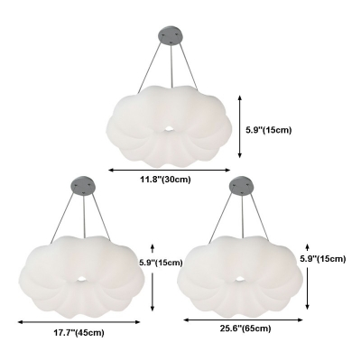 1-Light Chandelier Light Minimalism Style Cloud Shape Metal Hanging Lamps