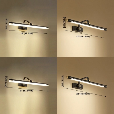 1 Light Vanity Lighting Ideas Modern Style Natural Light Acrylic Vanity Mirror Lights for Bathroom