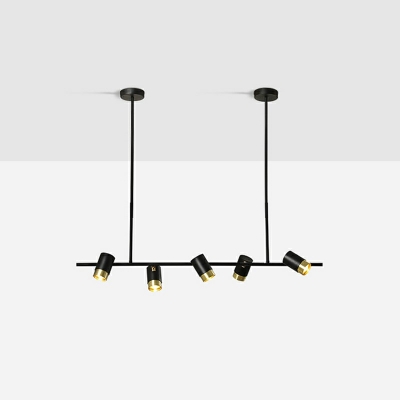 Black Contemporary Chandelier Lighting Fixtures Minimalism Island Lighting for Living Room