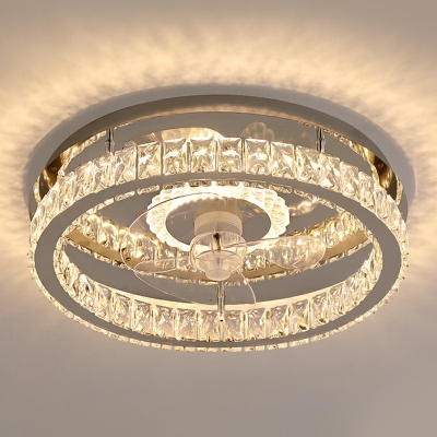 Contemporary Ring Flush Mount Ceiling Light K9 Crystal Led Ceiling Fan Lights