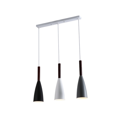 Funnel Pendant Ceiling Lights Modern Style Metal 1-Light Hanging Light Fixtures in Black