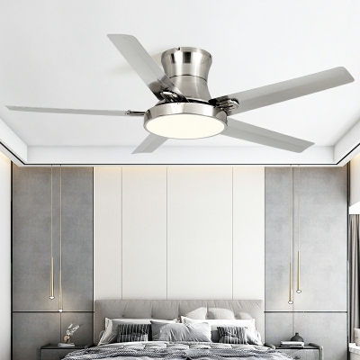 Modern Fan Semi Flush Mount Ceiling Light Metal Ceiling Flush Mount for Living Room