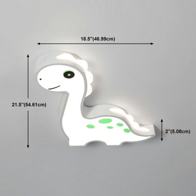 Modern Flush Mount Ceiling Light Meatl Dinosaur with Acylic Shade Flush Mount Lighting