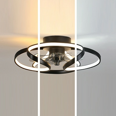 Modern Flush Mount Fan Light Aluminum 7.1