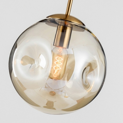 Pewter Sphere Pendant Lights Modern Style Mirror Glass 1 Light Pendant Light Fixture