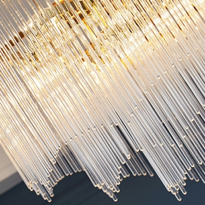 Postmodern Style Tassels Chandelier Light Glass Living Room Chandelier Lamp in Gold