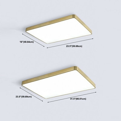 Square Gold Led Flush Mount Ceiling Light Fixtures Modern Close to Ceiling Lighting for Bedroom