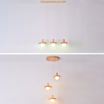 Wood Modern Suspension Light Minimalism Ceiling Pendant Light for Dinning Room