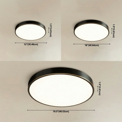 1 Light Led Flush Ceiling Lights Round Shade Traditional Style Acrylic Led Flush Light for Dining Room Third Gear
