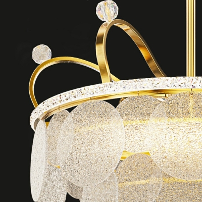 2-Light Hanging Ceiling Lights Minimalist Style Crown Shape Metal Chandelier Light