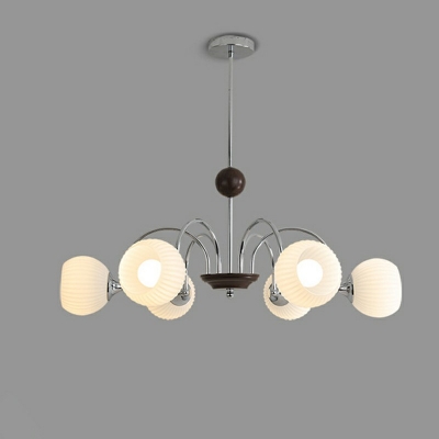8-Light Hanging Lamp Kit Modernist Style Ball Shape Metal Chandelier Light
