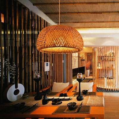 Asia Modern Pendant Lighting for Dining Room Wood Dome Pendant Light
