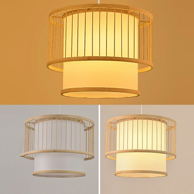 Asian Pendant Lights Bamboo 1-Light Pendant Light Fixtures in Natural