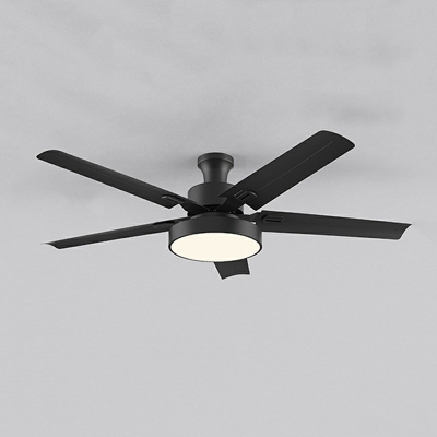 Contemporary Semi Mount Ceiling Fan Light Metal Ambient Dining Room Light Fixtures