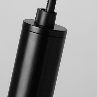 Cylinder Pendant Ceiling Lights Modern Style Metal 1-Light Pendant Light Kit in Black