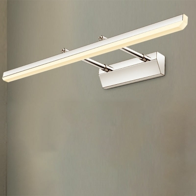 Modern Linear Wall Sconce Lights Metal 1-Light Sconce Lights in Silver