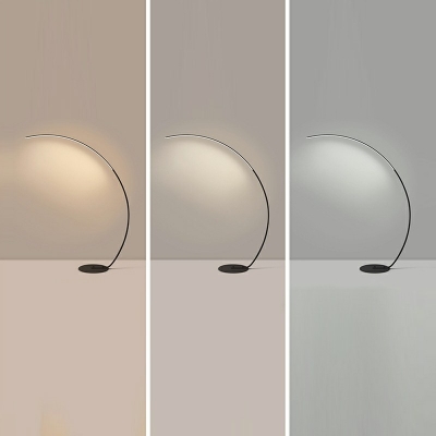 Modern Style Linear Floor Light Metal 1-Light Nightstand Lamp in Black