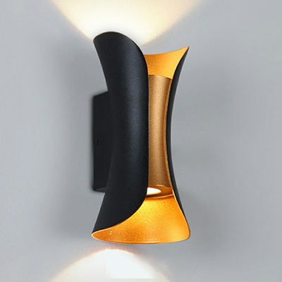 Modern Style Rectangular Wall Sconce Lights Metal 2-Lights Wall Sconce Lighting in Black