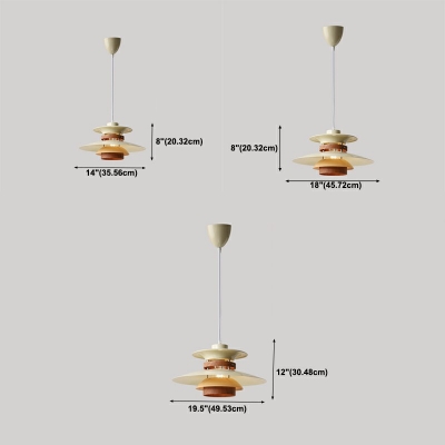 1-Light Pendant Lighting Fixtures Minimalism Style Saucer Shape Wood Hanging Ceiling Light