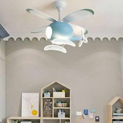 Creative Semi Flush Mount Lighting Modern Kid's Room Fan Ceiling Flush Mount
