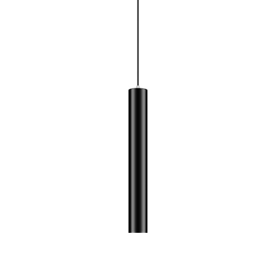 Cylinder Pendant Ceiling Lights Modern Style Metal 1-Light Pendant Light Kit in Black
