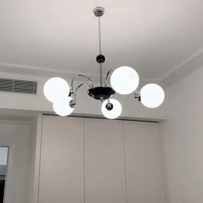 Globe Metal Suspended Lighting Fixture Modern Flush Mount Chandelier for Living Room