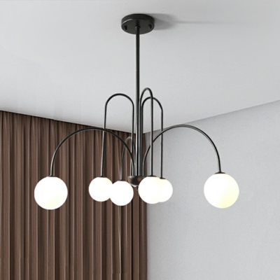 Metal and Glass Chandelier Pendant Light Modern Elegant Suspension Light for Living Room