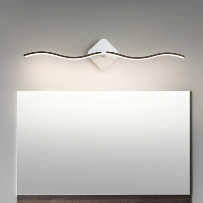 Mid Century Modern Rectangle Vanity Light Fixtures Metal and Acrylic Led Vanity Light Strip