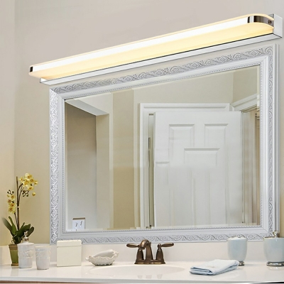 Modern Mirror Light Rectangle Stainless Steel LED Mirror Front Light For Bathroom