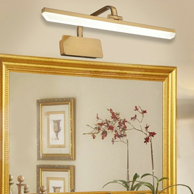 Modern Style Beamed Vanity Lights Metal 1-Light Vanity Lighting in Gold