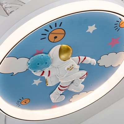 Kids Style Circular Flush Light Fixtures Acrylic 1-Light Flush Mount Ceiling Fixture in White