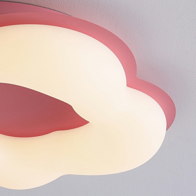 Modern Style Cloud Flush Ceiling Light Metal 1-Light Flush Mount Lamp in Pink