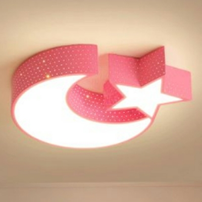 Modern Style Cloud Flush Ceiling Light Metal 2-Lights Flush Mount Ceiling Light Fixture in Pink