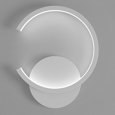 Modern Style Hoop Wall Sconce Lighting Metal 1-Light Wall Light Fixture in White